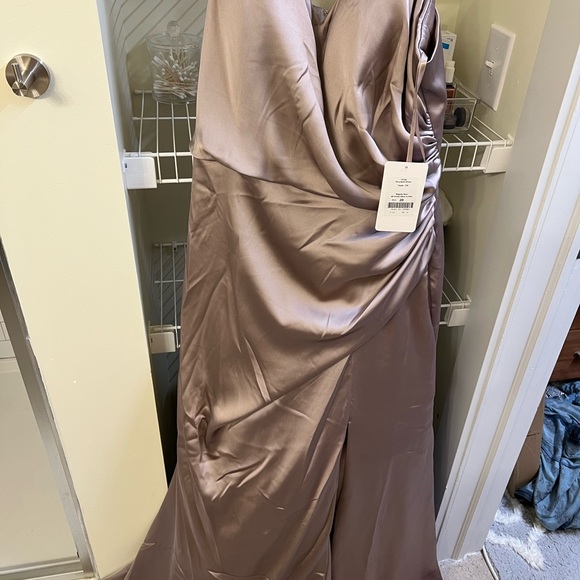 Revelry | Dresses | Revelry Rory Satin Dress Size 2 In Taupe | Poshmark